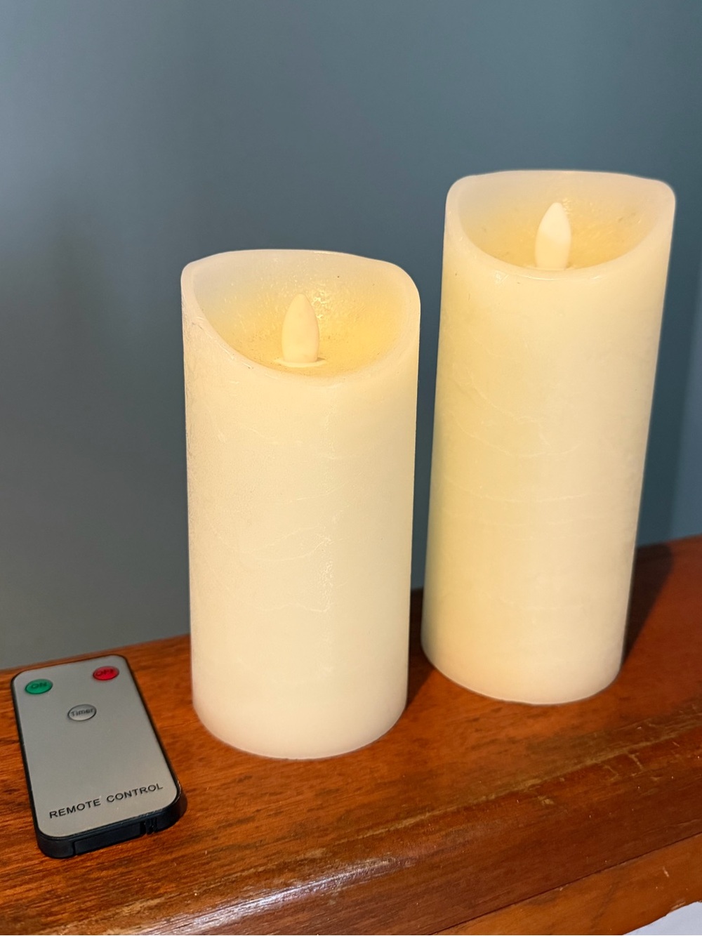 Ivory LED Flameless Pillar Candle Set with Remote